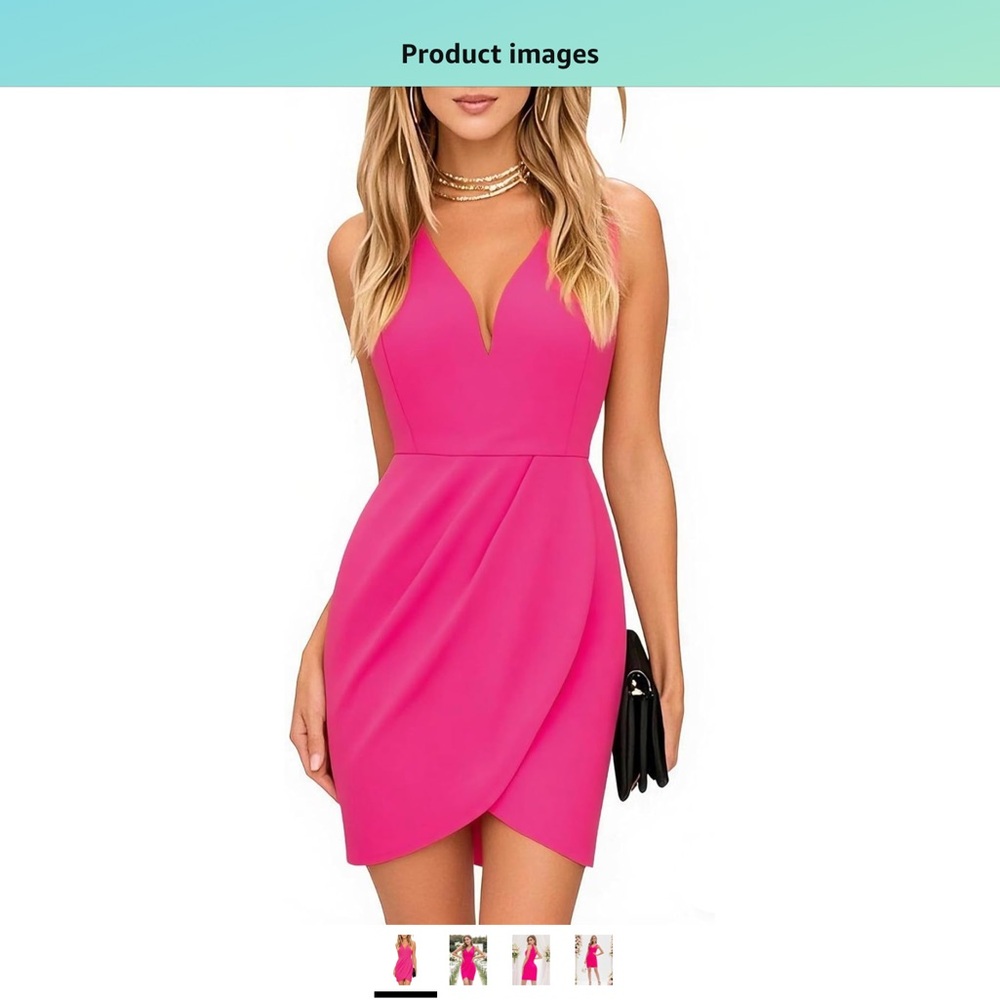 NWT-Chic Fuchsia Sleeveless Mini Dress